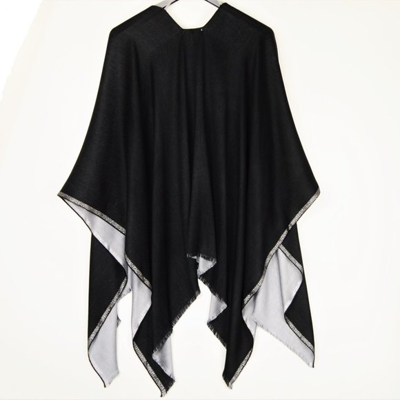 NWT Calvin Klein Reversible Shawl Black/Grey Shawl - Picture 4 of 9